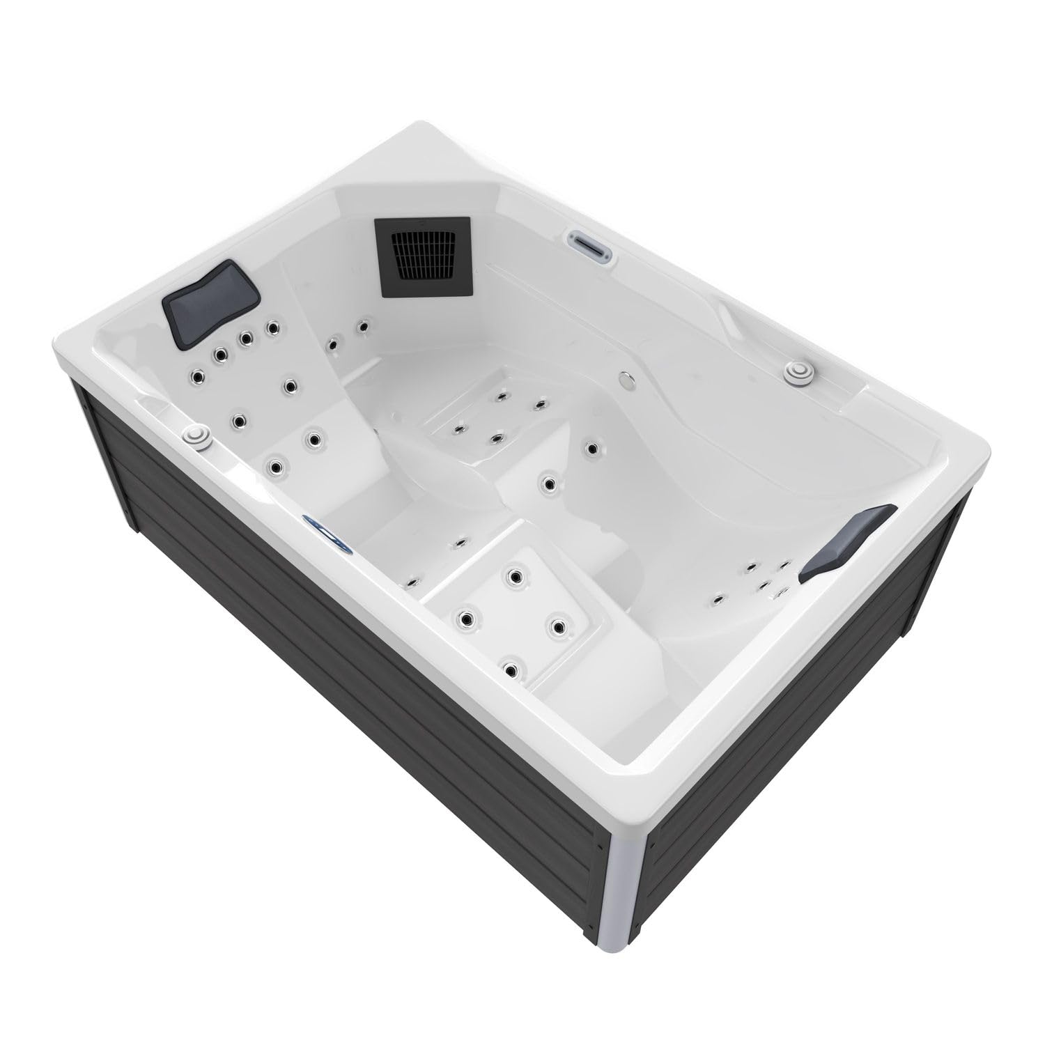 Tronitechnik® Outdoor Whirlpool Spa GALERA außen Badewanne weiß 190cm x 130cm mit Heizung, Hydromassage und Farblichtherapie