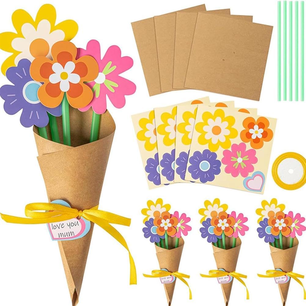 Lot de 24 bouquets de fleurs - Kit de fabrication de fleurs en papier Lot de 24 bouquets de fleurs - Kit de fabrication de fleurs en papier
