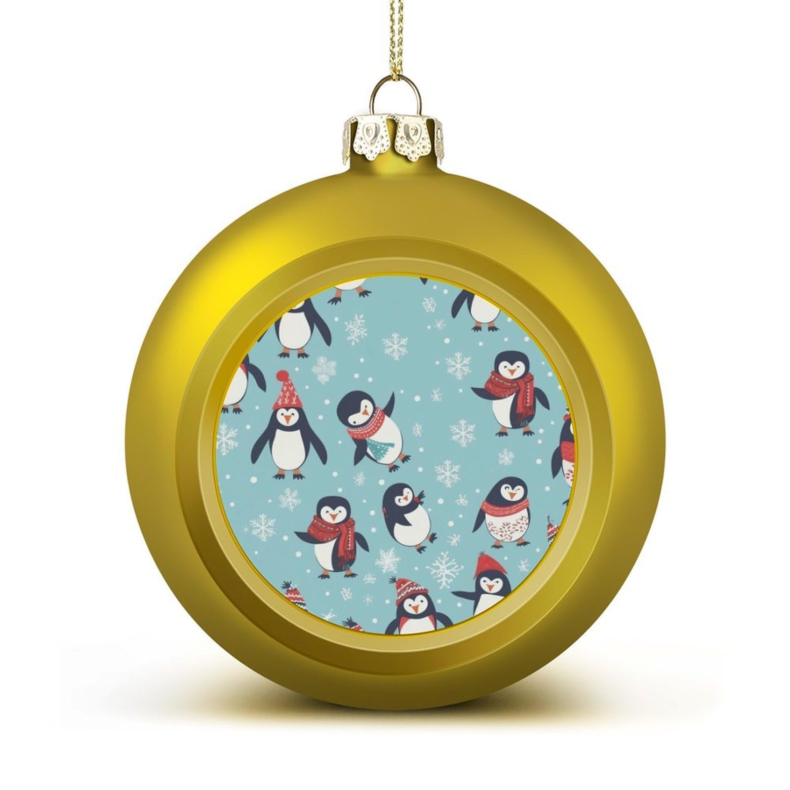 Winter Christmas Penguins Christmas Balls Ornaments for Xmas Christmas Tree 1.6" Hanging Shatterproof Xmas Balls Hanging Decor Pendants for Holiday Party Outdoor Indoor DIY Craft Supplies