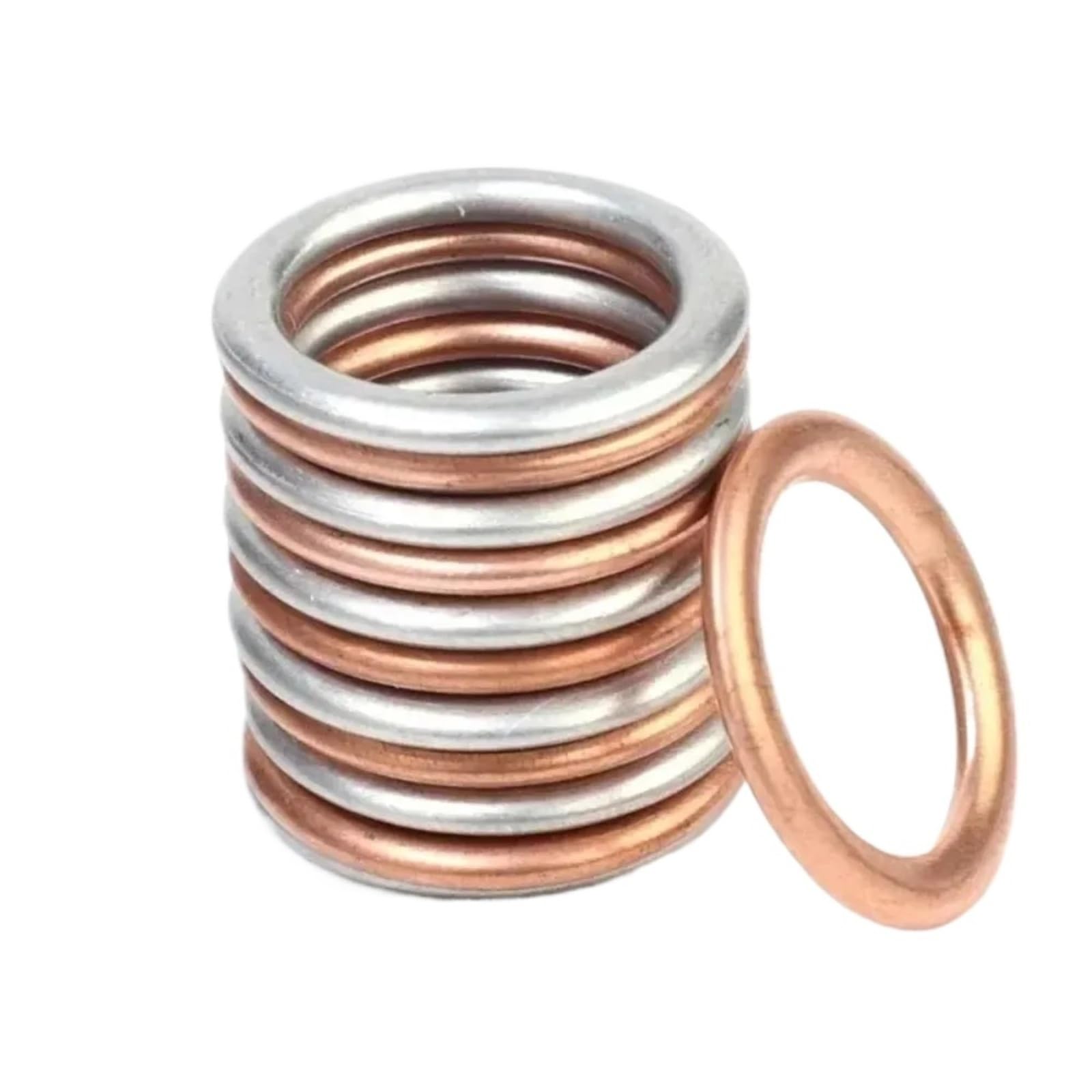 Compatible con junta de tapón de drenaje de aceite de aluminio/cobre para cambio de aceite de motor Apto para Audi, arandela de sellado reemplazable(Copper Gaskets,100pcs)