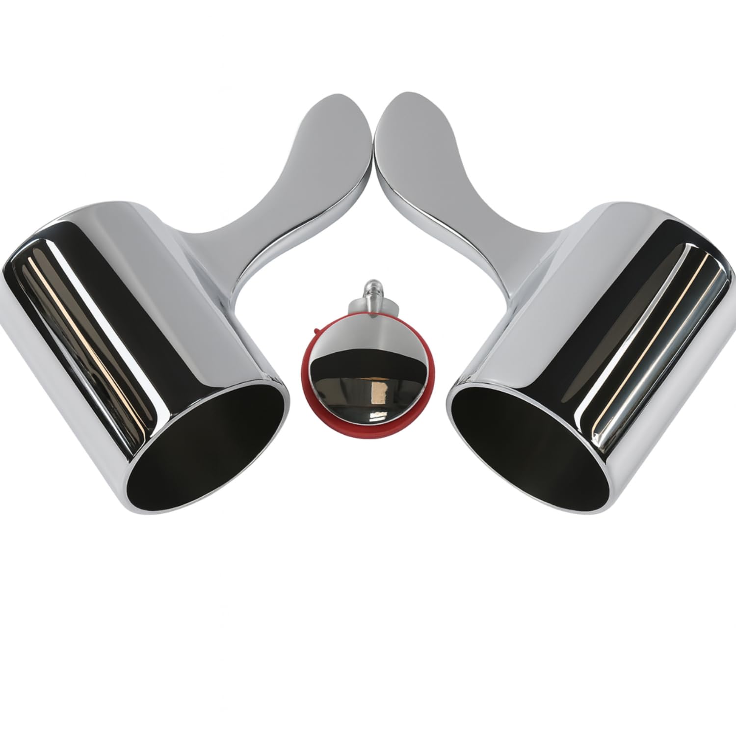 Xcel Home Silver 8/24 Chrome Lever Tap Handles – Pair Of Replacement Handles For Basin/Bath Taps (Hot & Cold Indicators)