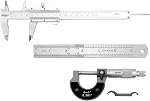 Professional Vernier Caliper Measuring Tool Stainless Steel 6 Inch/150mm for Inside,Outside, Depth and Step Measurements,0.001"/0.02mm High Precision Durable Micrometer