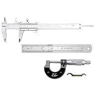 Vista 1 de NORTOOLS Pinza de metal Vernier con micrómetro y regla para mediciones de precisión exterior/interior/profundidad/escalón Multi colorido
