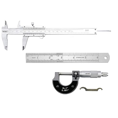 NORTOOLS Pinza de metal Vernier con micrómetro y regla para mediciones de precisión exterior/interior/profundidad/escalón Multi colorido,Set