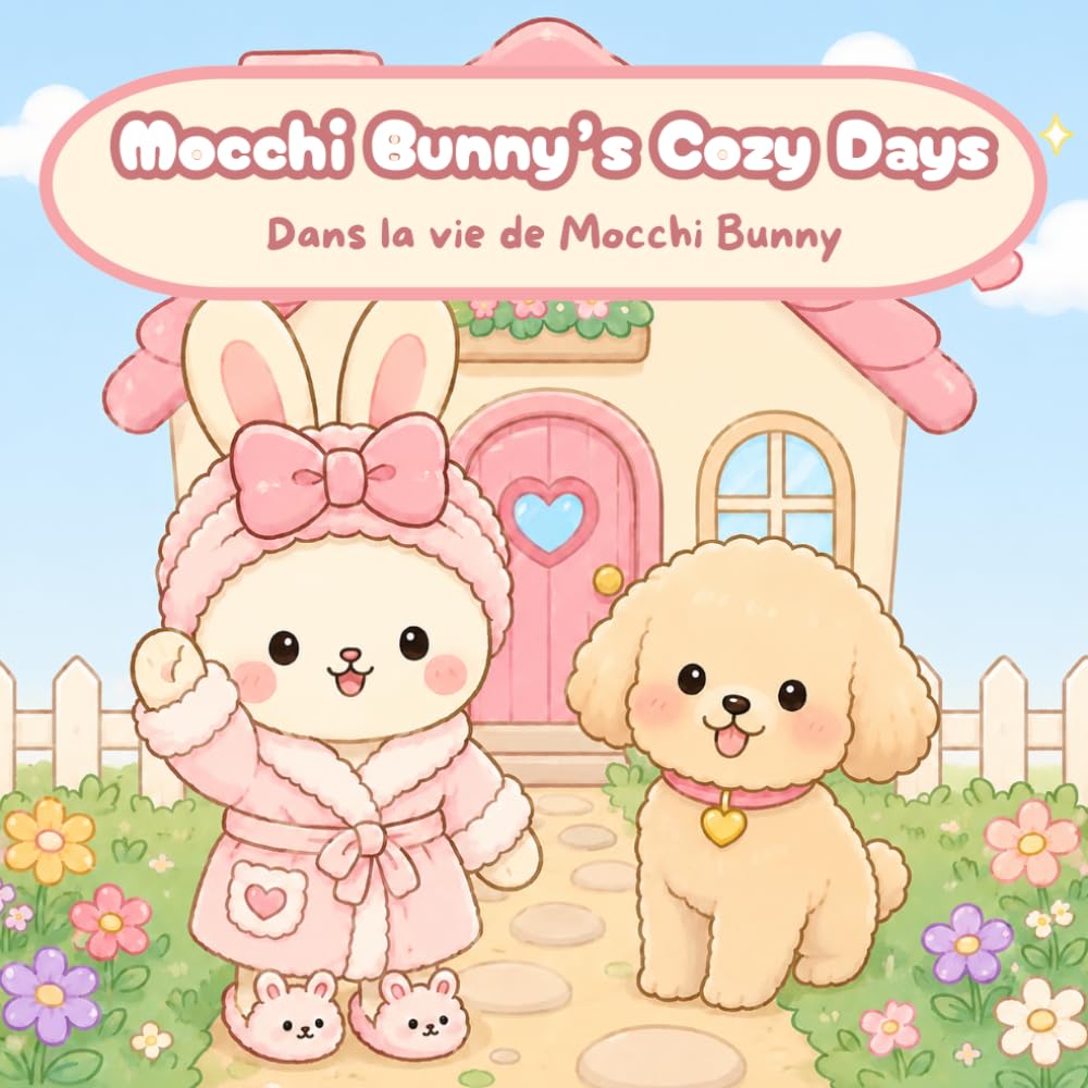 Cozy coloring mocchi bunny’s cozy day: Cute bunny cozy moment in his day
