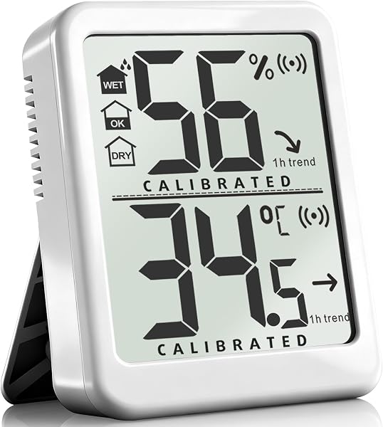 Antonki Termómetro Digital Casa Higrómetro, Termómetro Casa Interior, Medidor Temperatura y Humedad para Hogar, Habitación de Bebé, Terrario, Incubadora, Plantas - Batería Incluida - 1