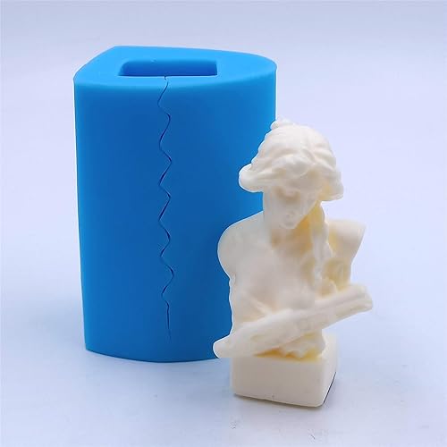 Miniatura 3 de Molde de silicona 3D con diseño de señora bonita para velas hechas a mano, moldes de cera decorada, moldes para derretimientos, resina epoxi, aroma