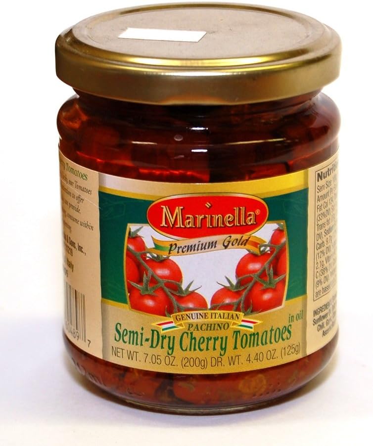 Marinella - Genuine Italian Pachino Semi-Dry Cherry Tomatoes, (2)- 7.05 oz. Jars