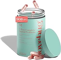 Vista 1 de Lovebug V-Best - Probióticos vaginales – 90 mil millones de UFC probióticos para mujer para equilibrio del pH, salud del tracto urinario, BV y olor