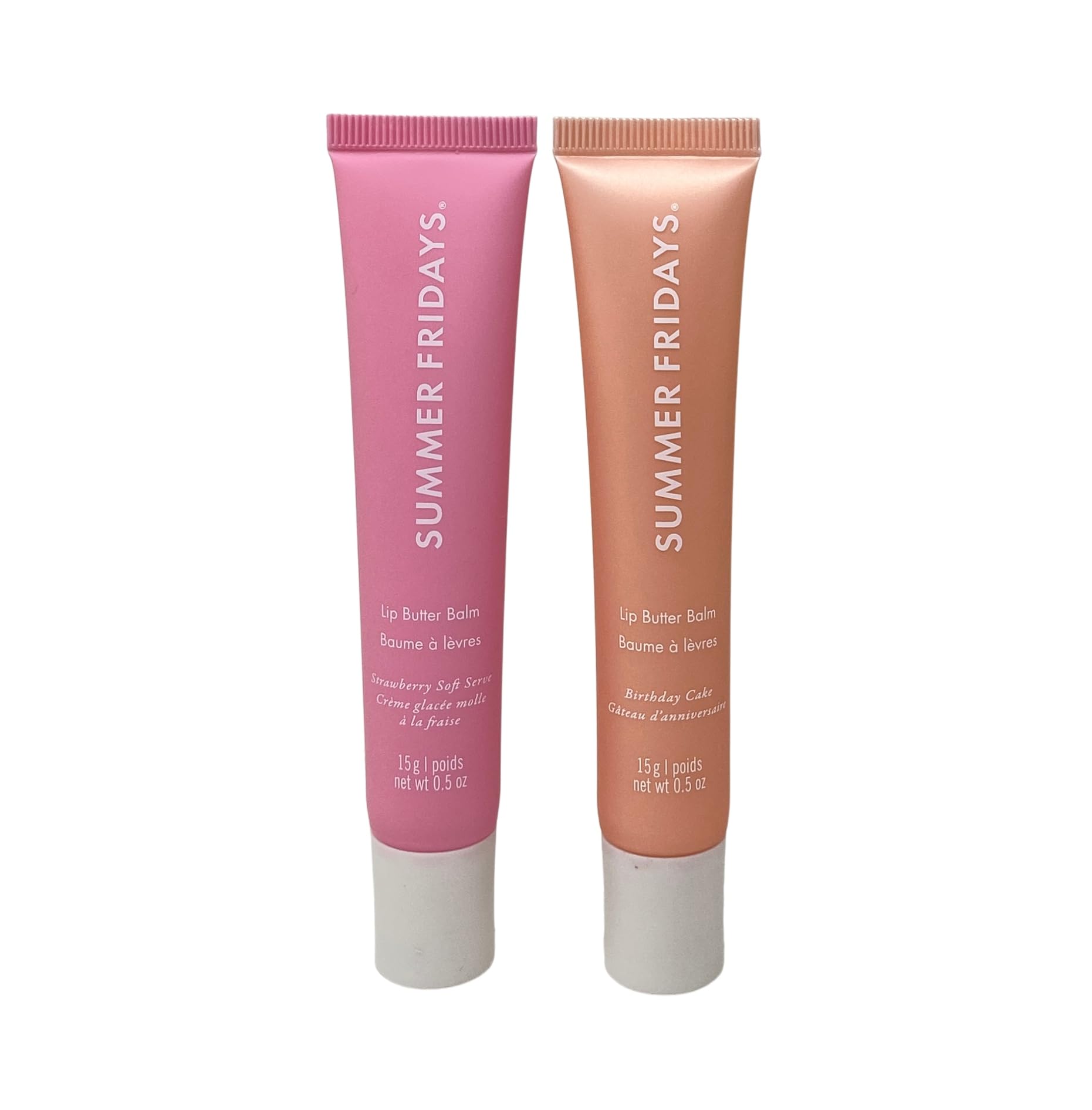 Summer Fridays Lip Butter Balm Sweet Pink Duo - Conditioning Tinted Lip Balm + Overnight Mask for Instant Shine + Color - Infused with Hydrating Shea Butter - Pink Sugar + Birthday Cake (2 Count) - 3