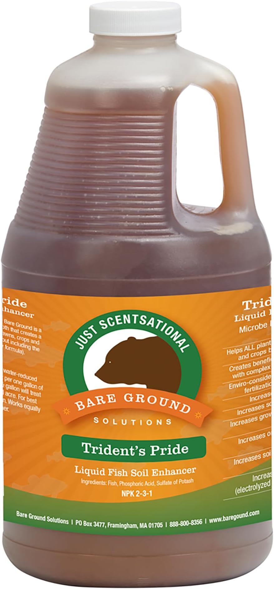 Just Scentsational Bare Ground Solutions TP-64G Trident's Pride Organic Liquid Fish Hydroponic Soil Fertilizer, 64 oz (2 Quarts)