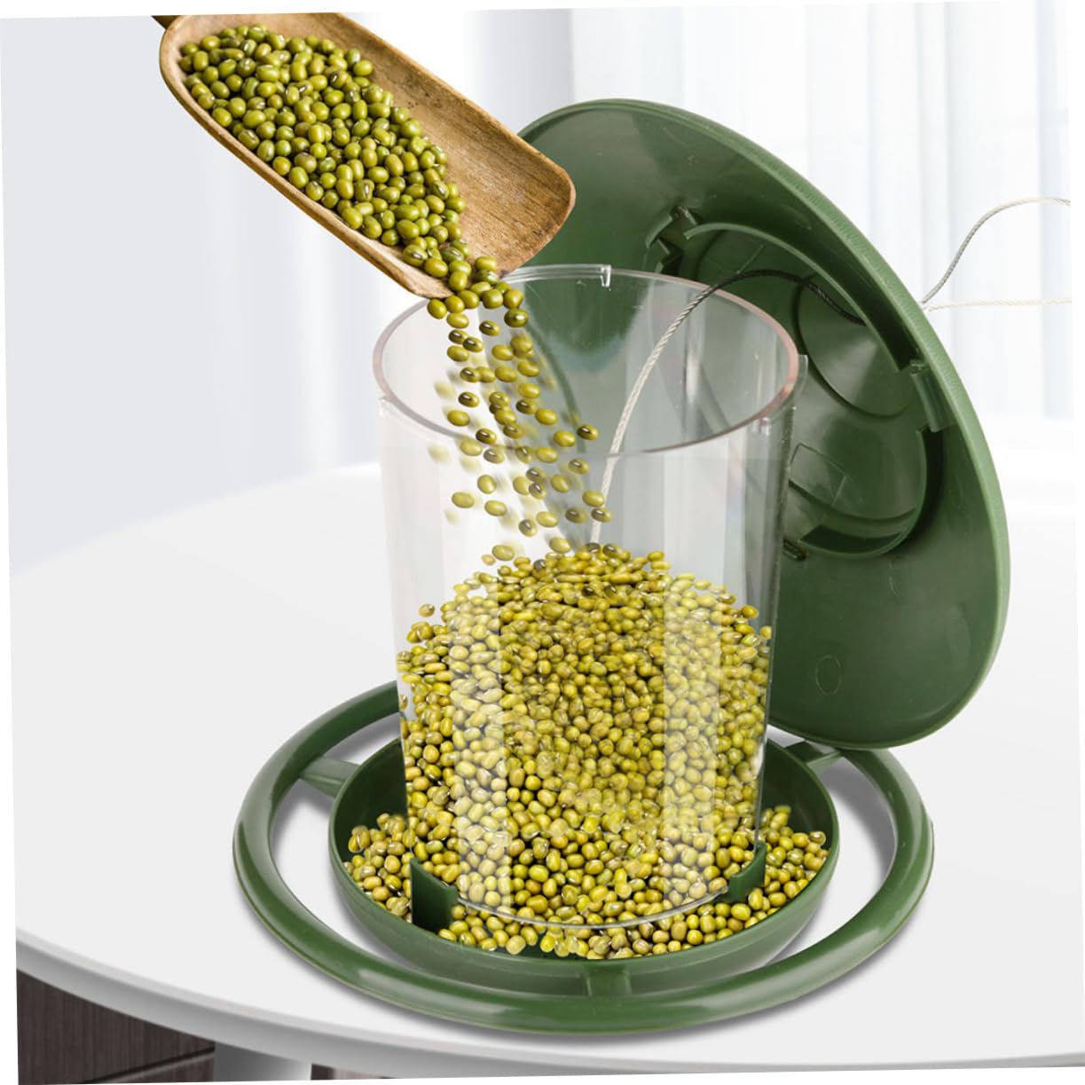 2 Pz Mangiatoia Per Uccelli Animale Domestico Alimentazione Gazebo Ornamenti Da Appendere Al Giardino Distributore Automatico Di Acqua Potabile Corvo Foraggio Kit Plastica