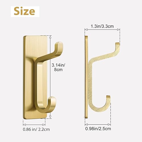 Miniatura 3 de Ganchos de pared autoadhesivos para colgar: extra fuertes 13 libras, gancho para abrigo, toalla en baños, ducha, cocina, pared, gancho de puerta