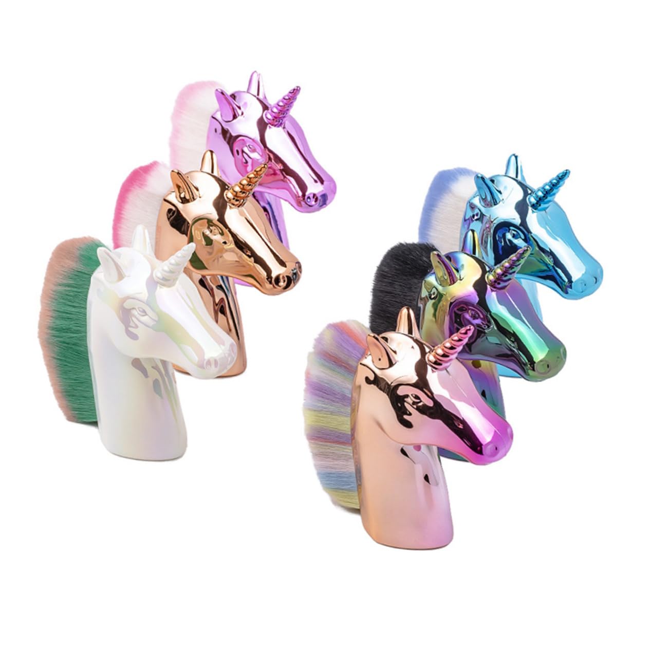 Healeved 3pezzi Spazzola per Unghie in Materiale Durevole per Pulizia Manicure Design Forma di Unicorno Setole Ergonomiche