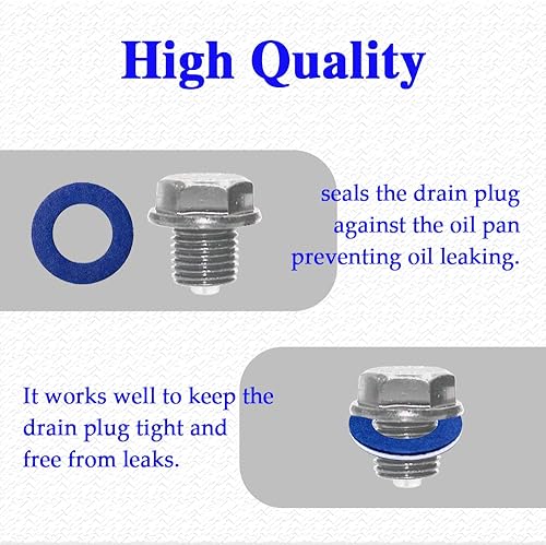 Miniatura 4 de ASUBHA 12 juntas de tapón de drenaje de aceite 90430-12031 compatibles con Toyota Tacoma Tundra Camry Corolla 4Runner Scion Avalon Lexus Junta de