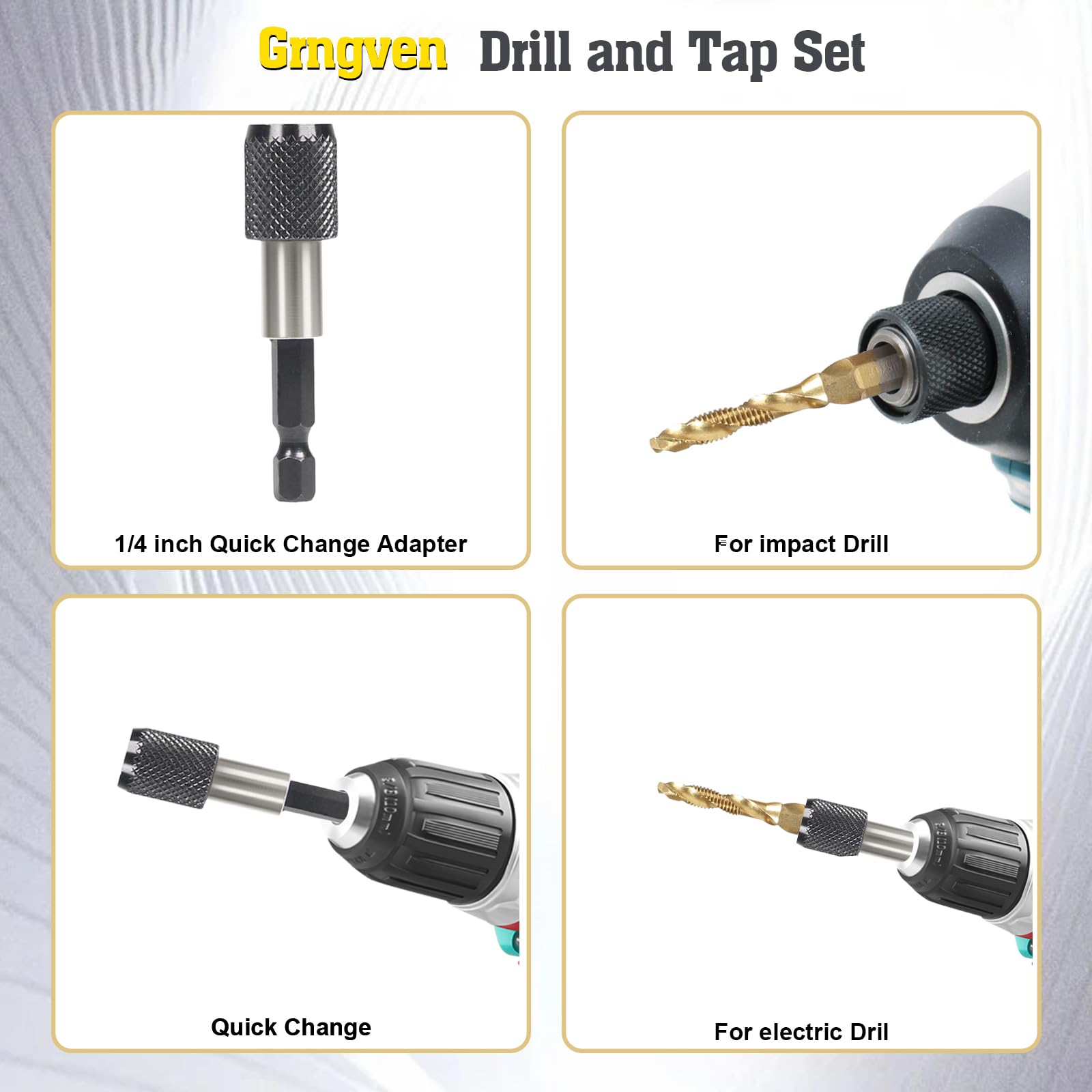 Titanium Drill Tap Set - 13PCS SAE & Metric -4