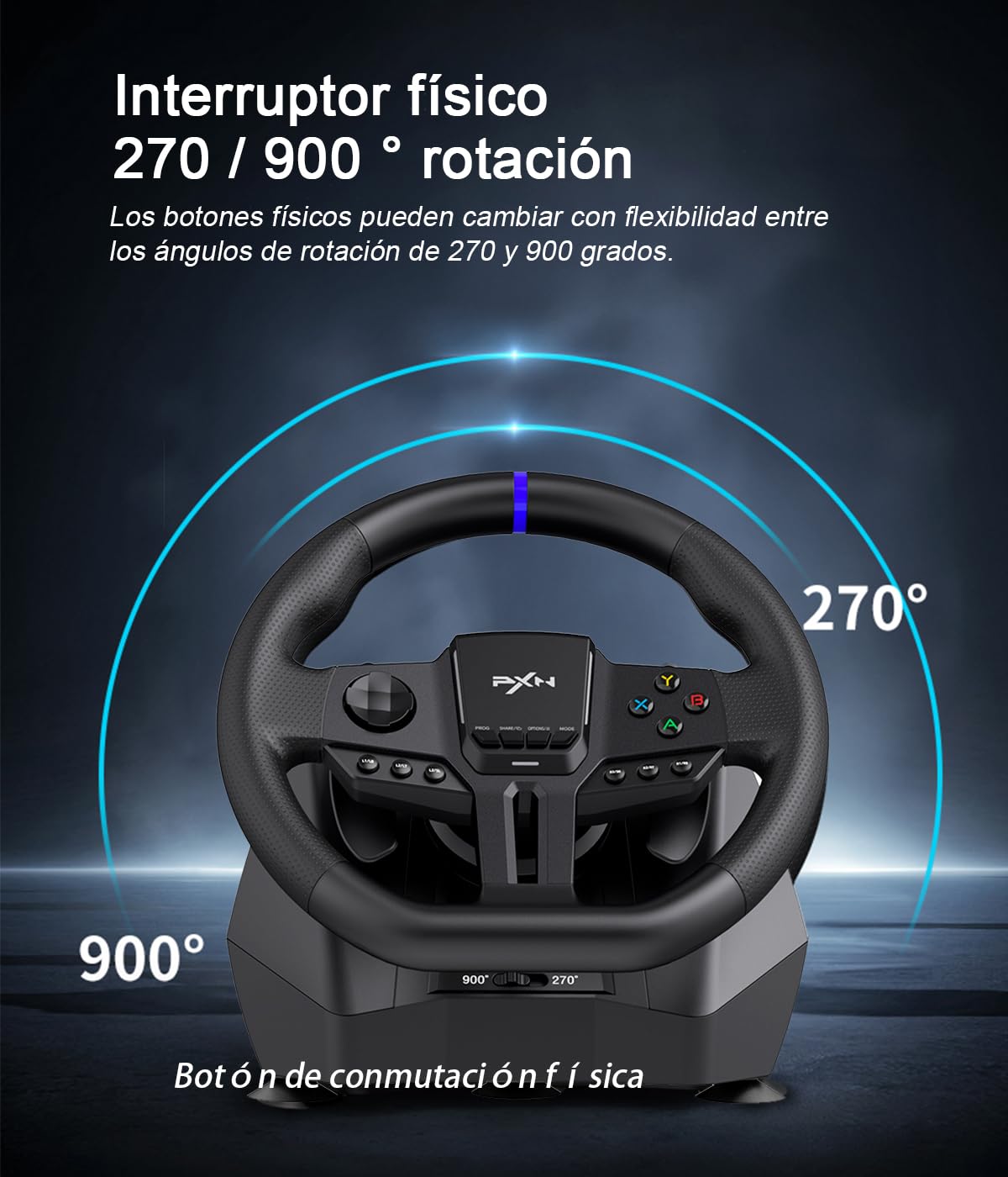 PXN Racing Wheel, V900 Gen 2 PC Steering Wheel with Pedals, Magnetic Encoder Steering Wheel for PC, PS4, Xbox One, Xbox Series X|S, Switch