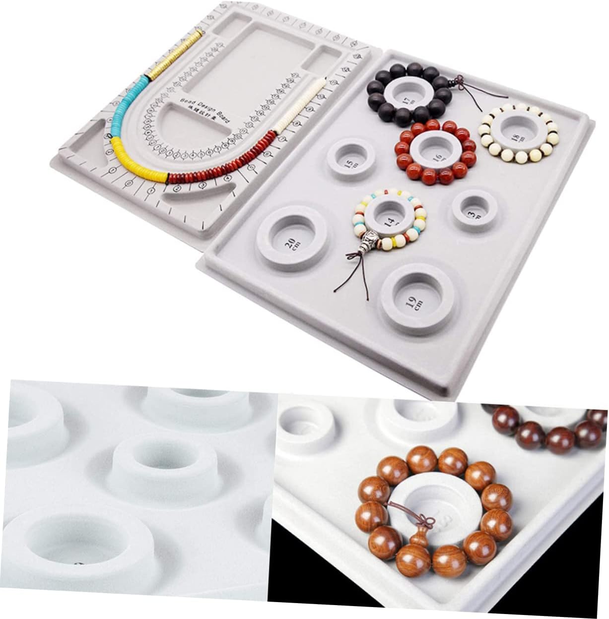 2pcs Jewelry Sizer Board for Necklace Beading Design, Plastic