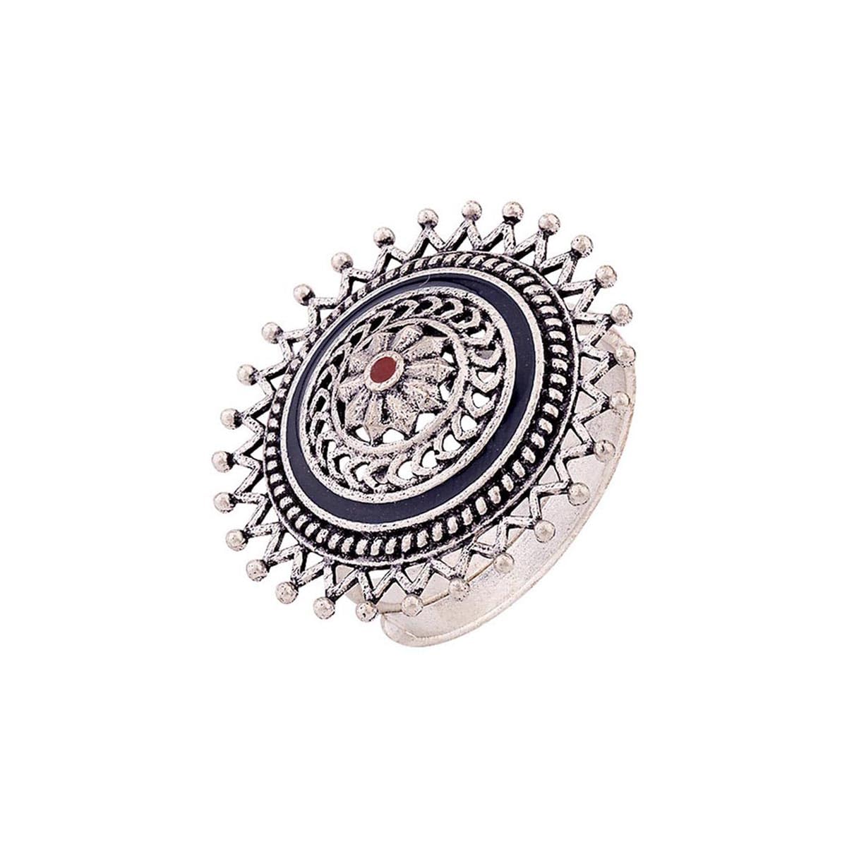 VOYLLA Mandala Multi-Colour Ring for Women|Oxidised Ring For Women|Adjustable Ring|Gift For Women| (B07XMW6TKJ) Amazon Price History, Amazon Price Tracker