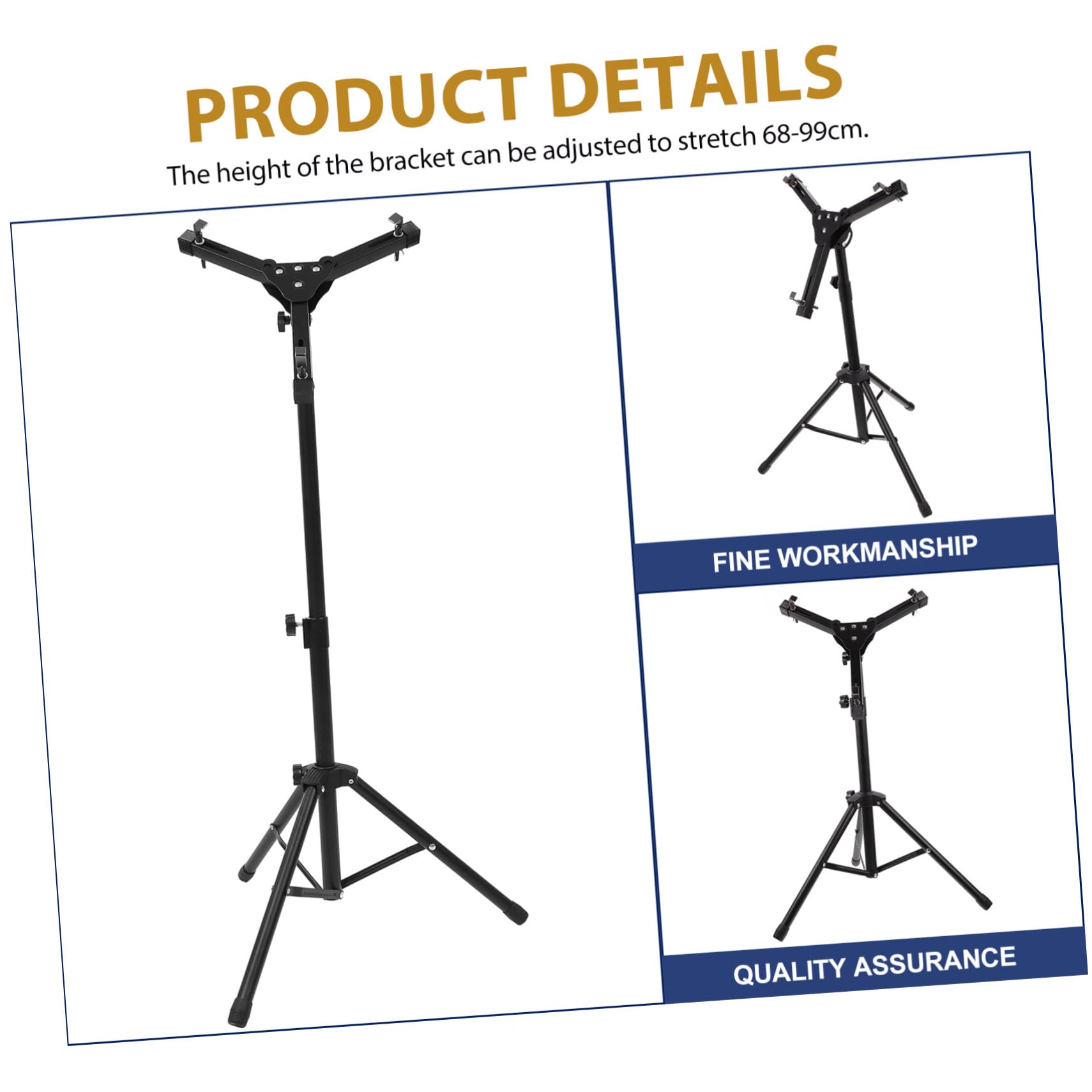 GALPADA 1Set Alloy Drum Practice Stand Durable Snare Drum Rack Black for Personal Professional Use Enhanced Stability