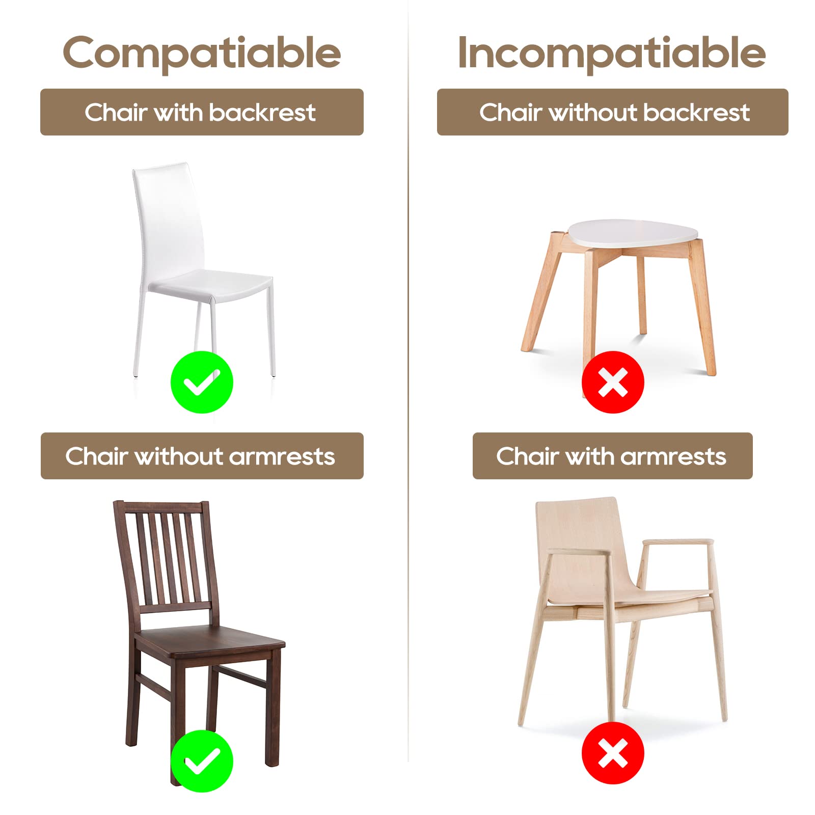 OFIDELITY 4 Pack Plastic Dining Chair Covers with Backrests, Clear PVC