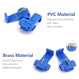 150 pcs Quick Splice Wire Connectors, Solderless Snap Electrical Connector, Blue, Wire Splice Connector, Insulated Wire Crimp Connectors Terminal Joint 22-10 AWG