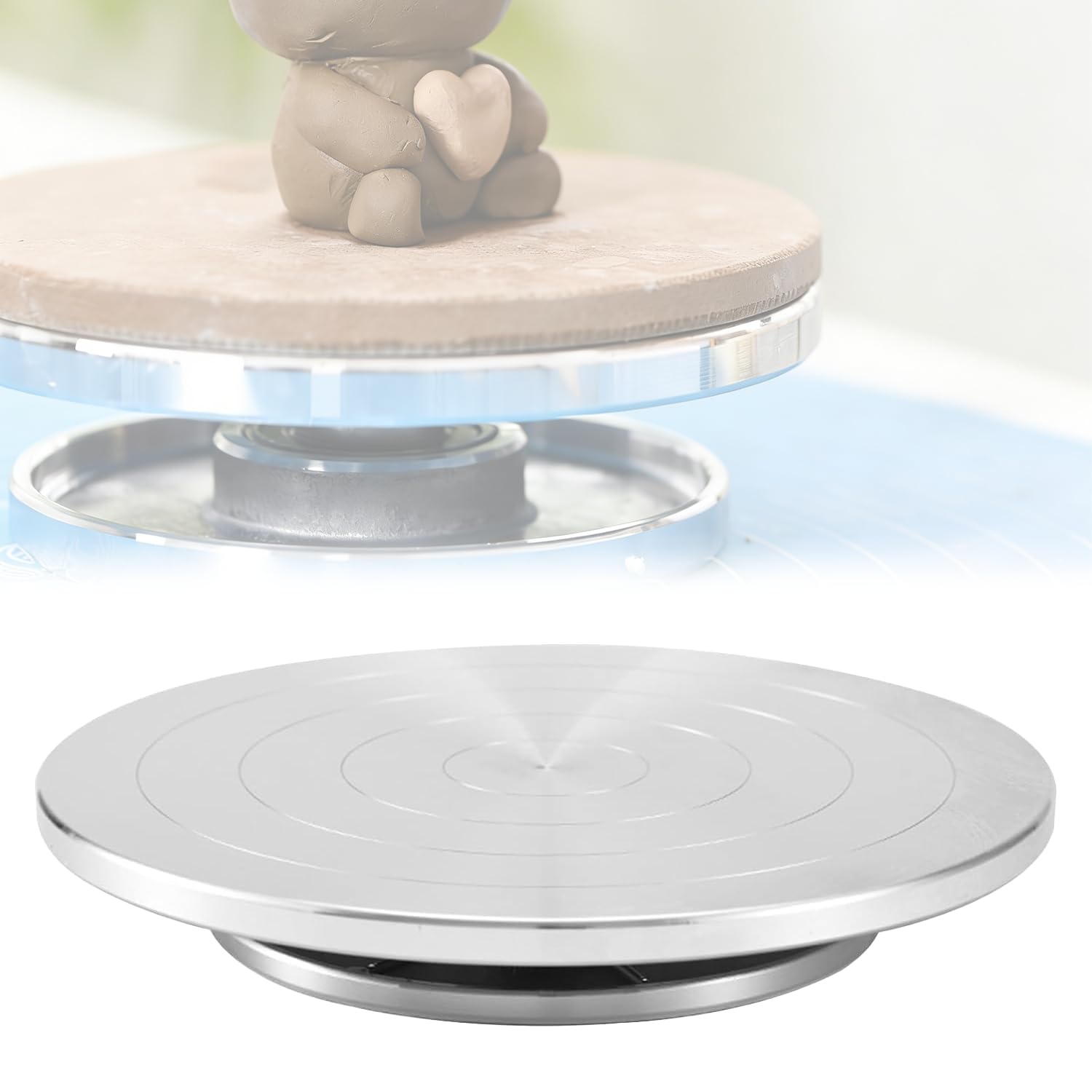 Plateau tournant en argile haut de gamme 25cm en alliage d'aluminium pour sculpture d'art
