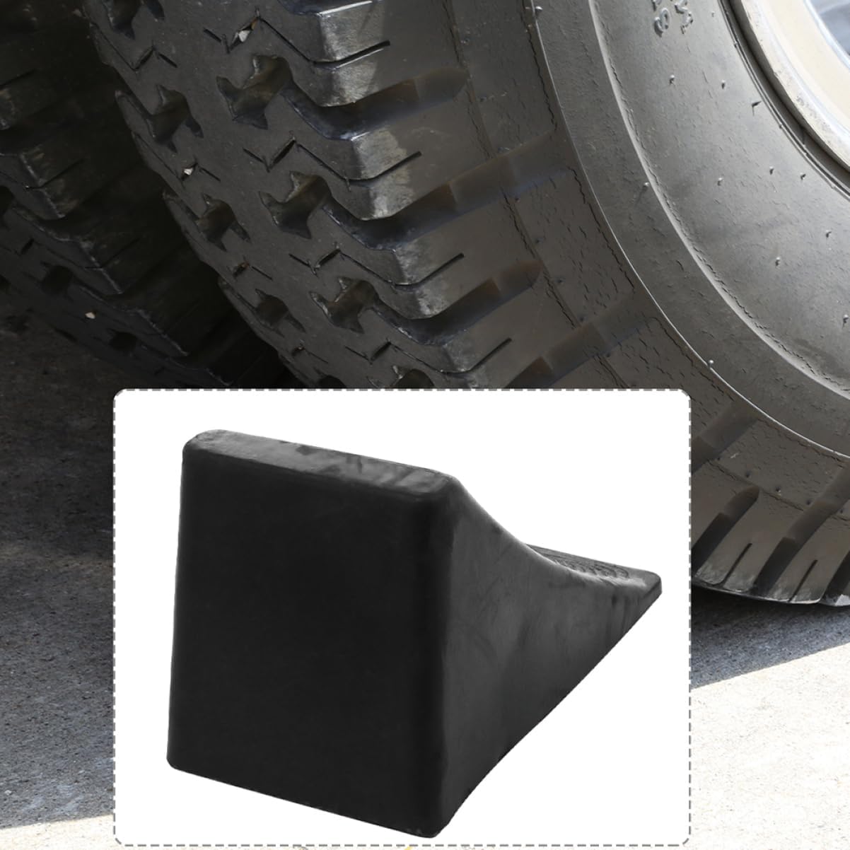 Portable 2-Piece Rubber Wheel Chocks for RVs Trailers and Motorcycles Anti-Slip Tire Stabilizers for Travel and Parking