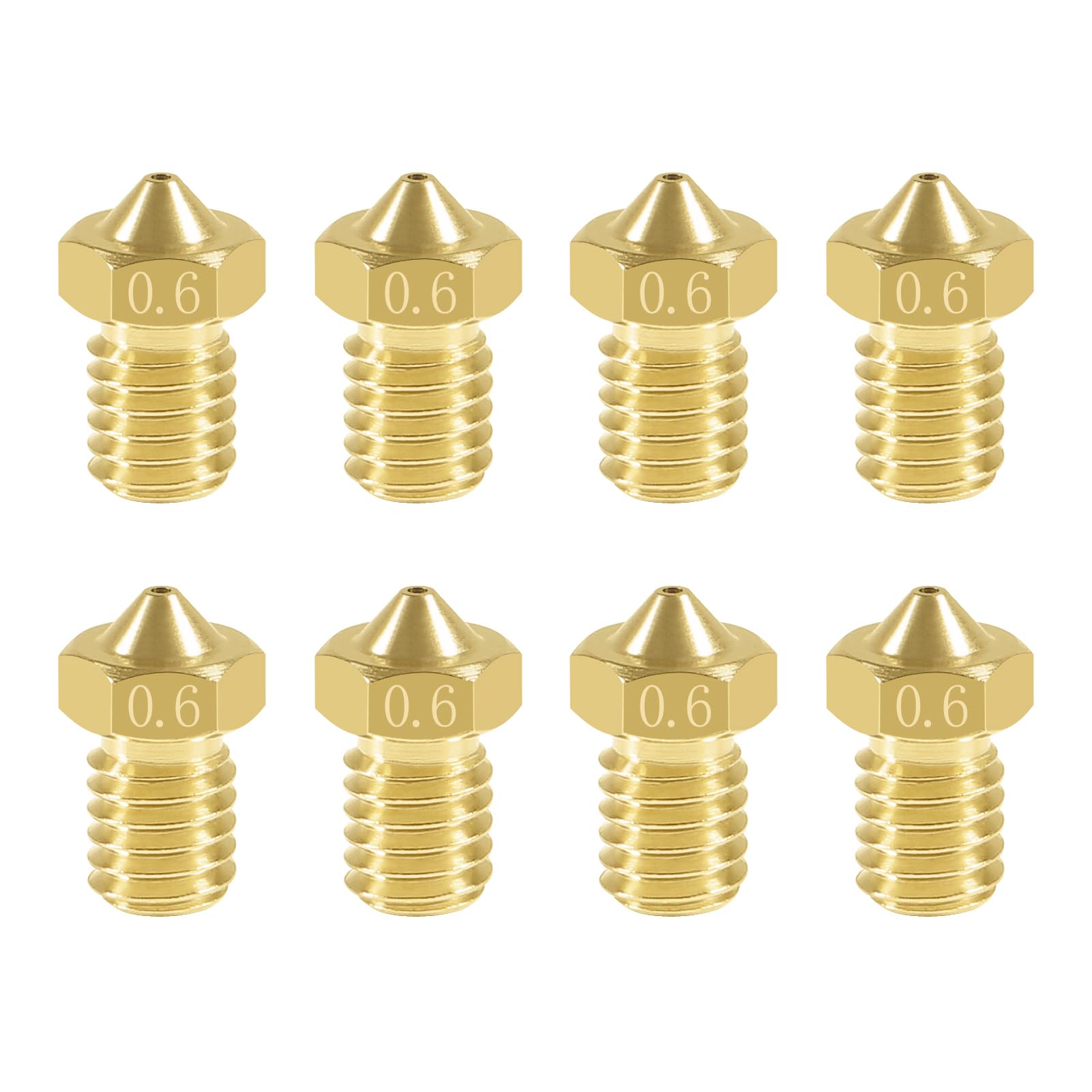 Aokin 8 Pcs 0.6mm Extruder Nozzles 3D Printer Brass Nozzles for E3D V5 V6 1.75mm Filament 3D Printer-image-33