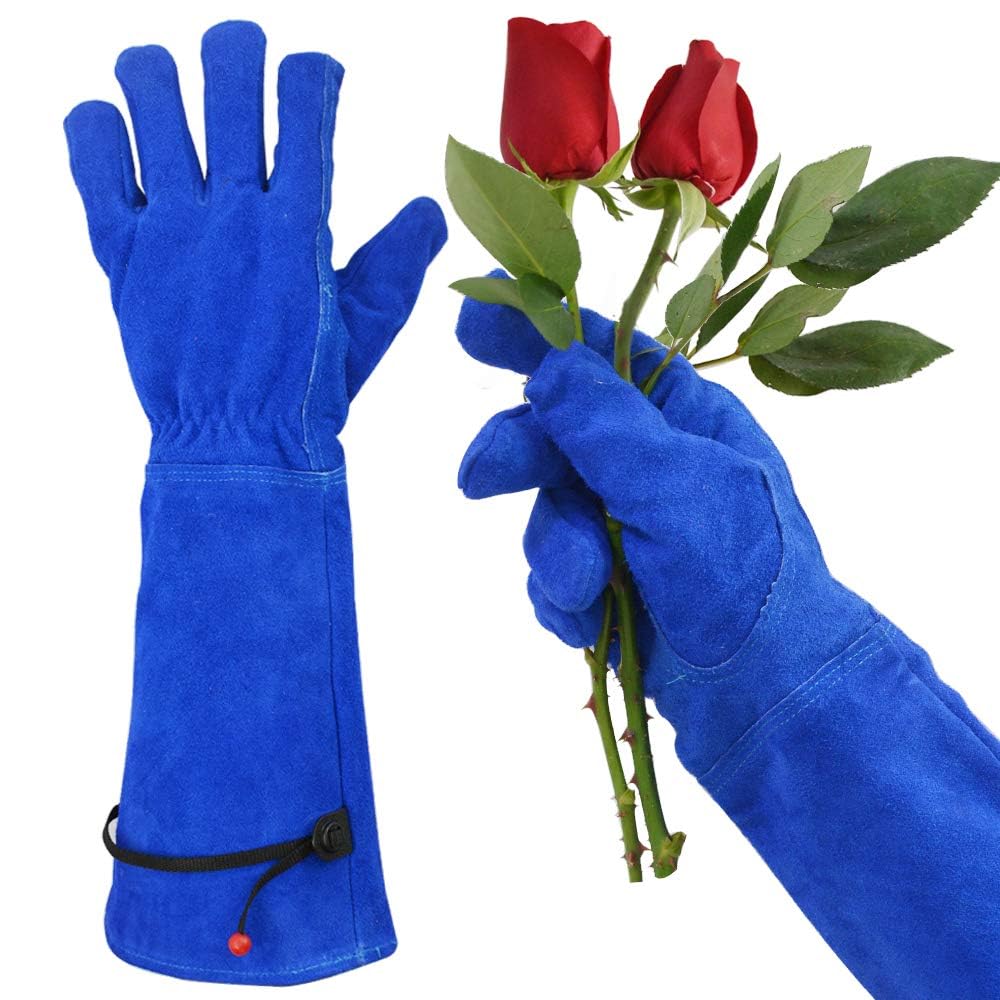 KASTWAVE Cactus Gloves, Thorn Proof Gardening Gloves for Rose Pruning & Cacti Handling Thorn Proof Leather Garden Work Gloves For Women/Men Gardening Gloves Yard Work Gardener Gifts
