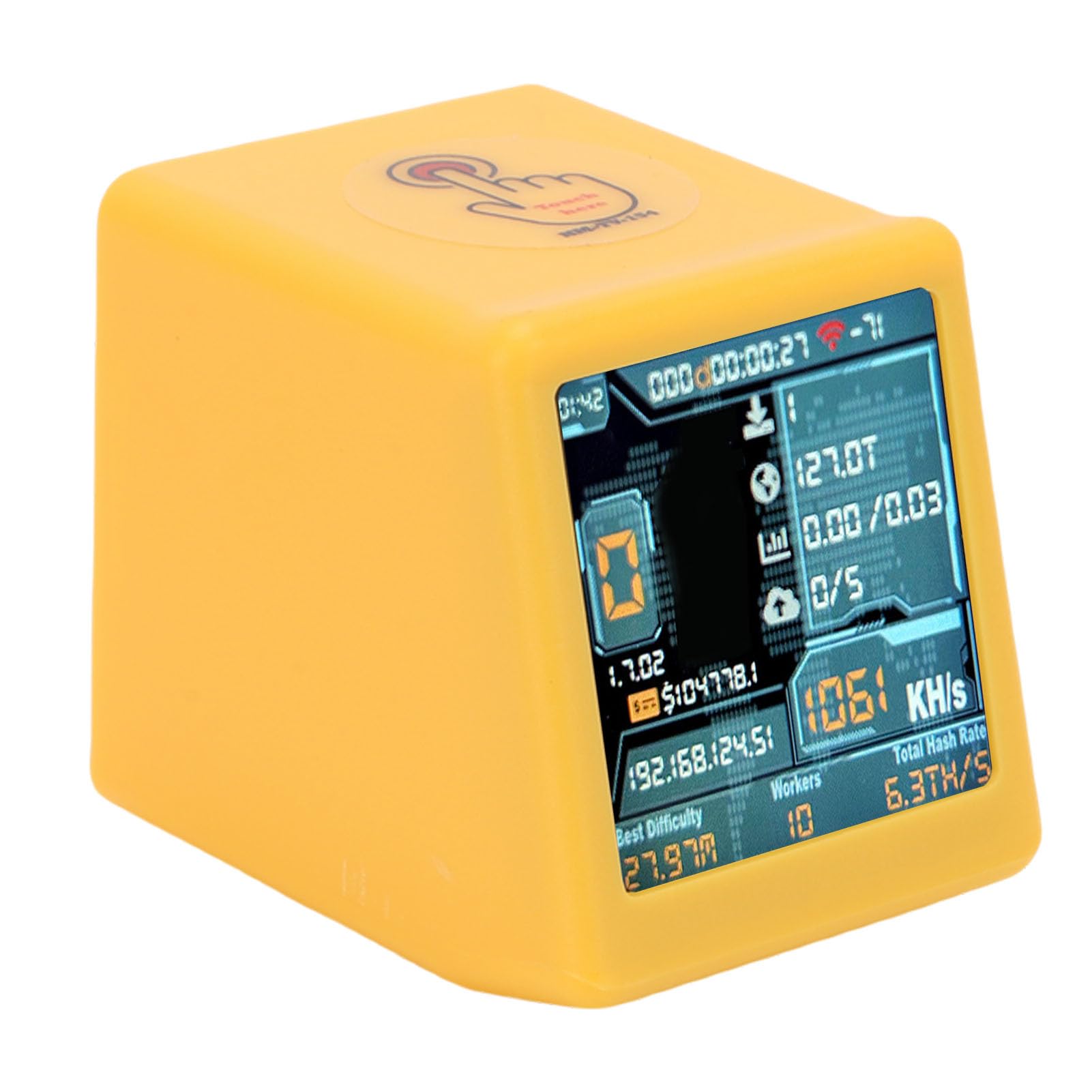 Bitcoin Miner mit WiFi Bluetooth 1060 KH S Hashrate, 1,54 Zoll Smart Display, Kryptowährungs-Mining