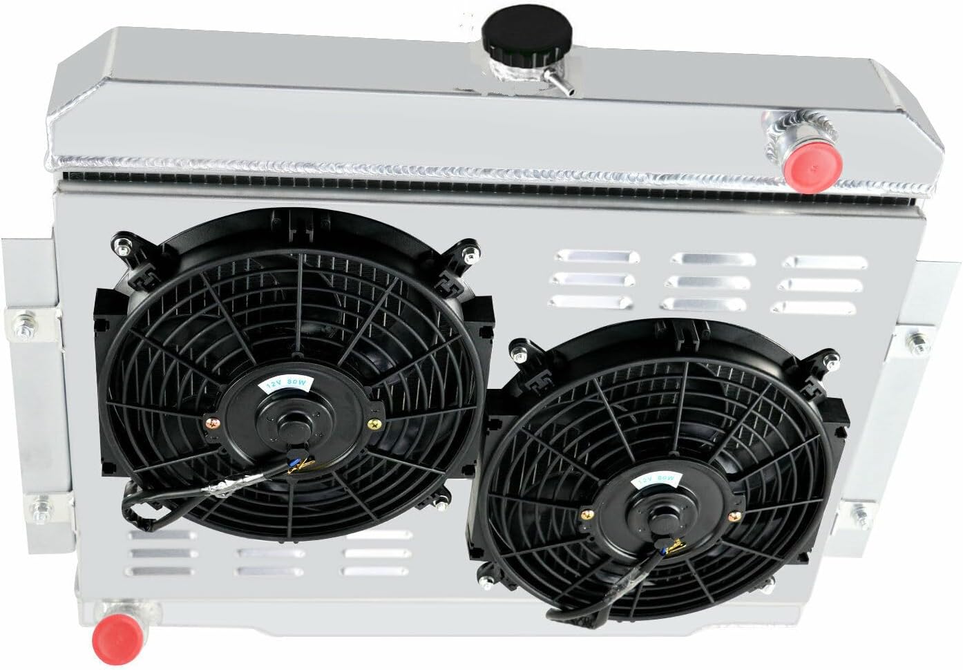 4 Row Core Radiator For Jeep CJ5 CJ6 CJ7 Scrambler 2.5/4.2L I6 1972-1986 1973 1974 1975 1976 1977 1978 1979 1980 1981 1982 1983 1984 1985 Full Aluminum Radiator +Shroud Fan Relay Kit