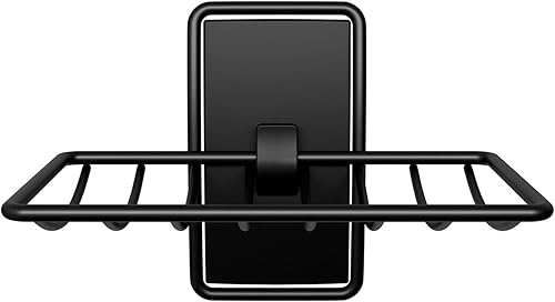 Miniatura 4 de Command Jabonera para ducha, para colgar sin daños, soporte para jabón sin herramientas para invitados de vacaciones, 1 plato negro mate y 2 tiras