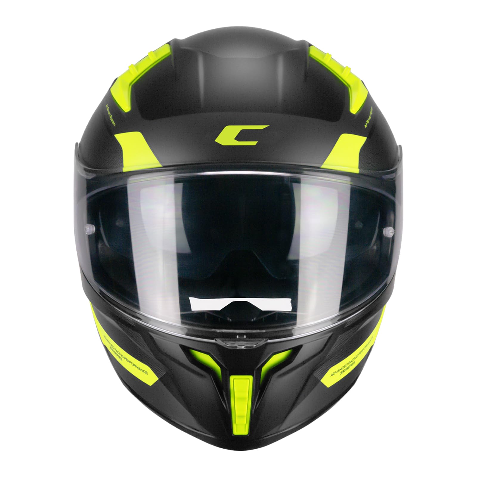 CGM Casco integrale,333G ONYX SPORT Nero Giallo fluo opaco, M