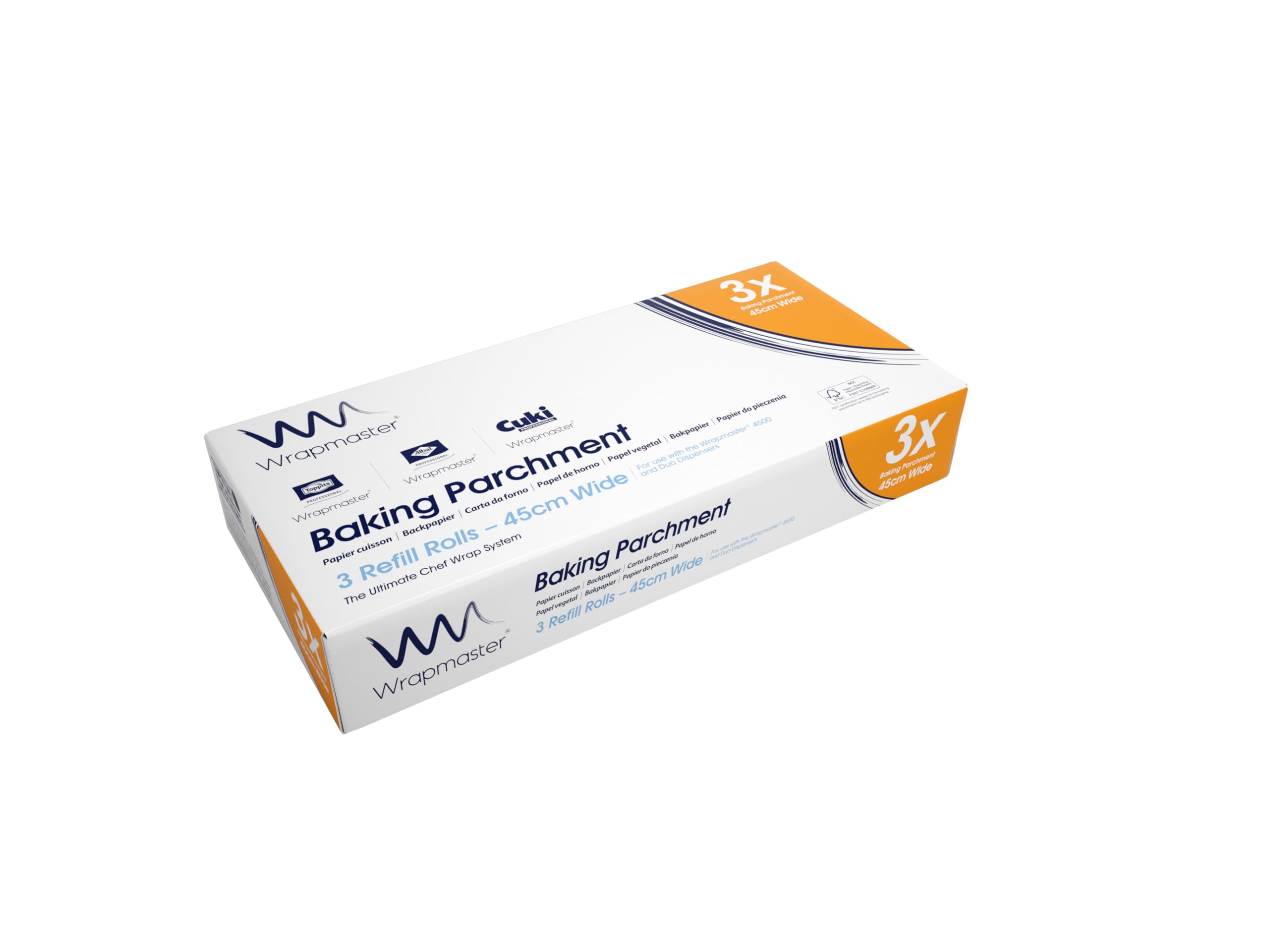 We Can Source It Ltd - 3 Rolls of Wrapmaster 4500 Catering Baking Parchment Refills 45cm x 50m for Home and Commercial Kitchens
