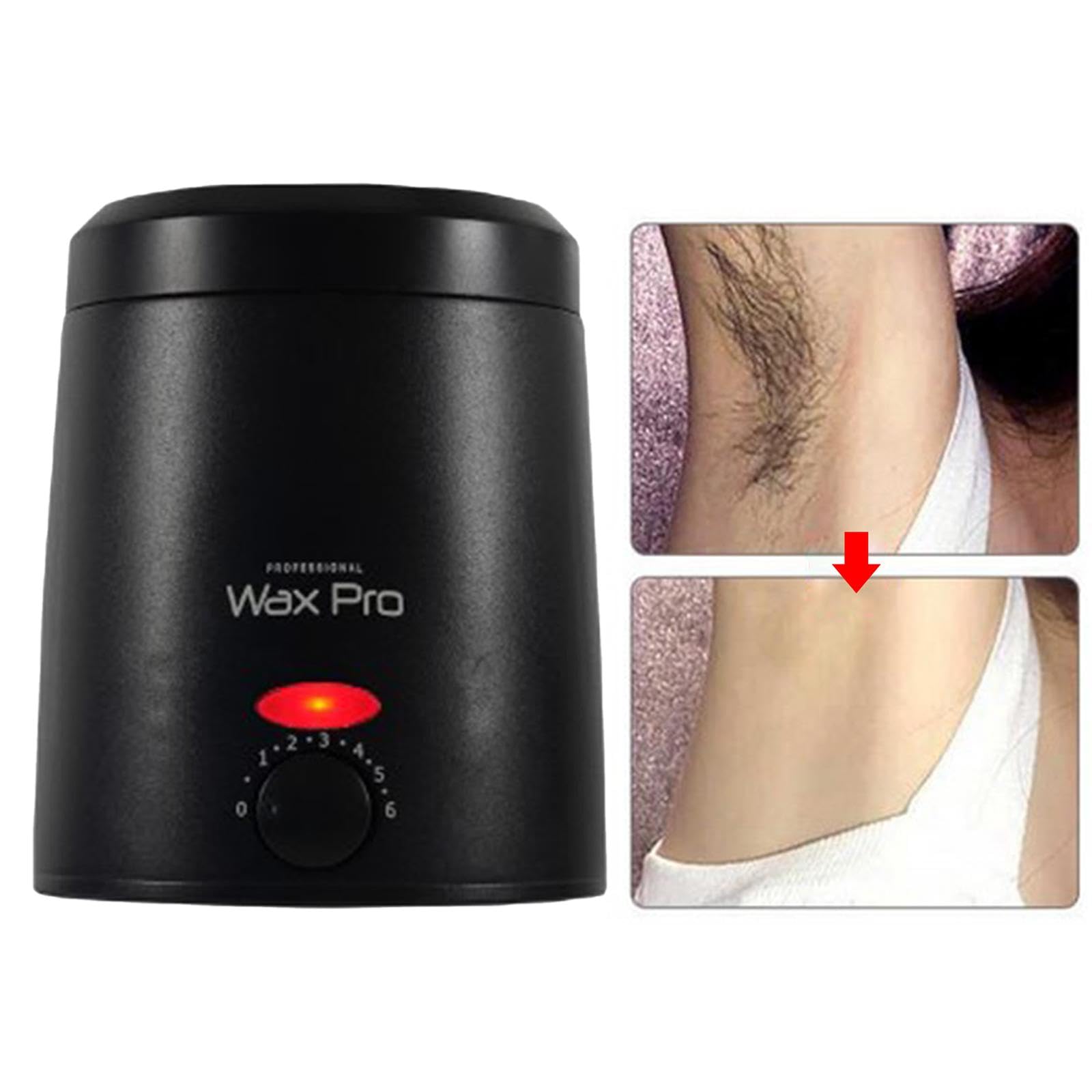 perfk Calentador de cera eléctrico, calentador de cera de 200ml, depilación portátil, calentador de cera caliente, de cera dura para niñas, mujeres y, NEGRO