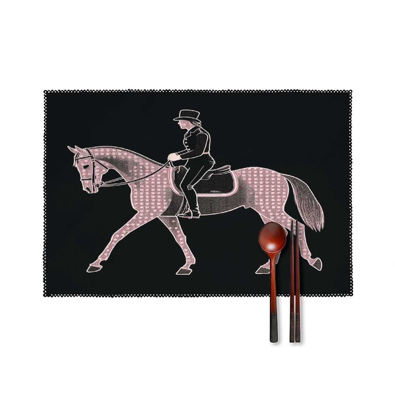 Fodpand Style Dressage Dressage Rider Horse Placemats Set Of 4 Place Mats Table Mats