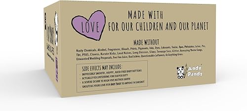 Miniatura 5 de Andy Pandy Pañales desechables de bambú, recién nacido, 7-10 libras, blanco, 132 unidades