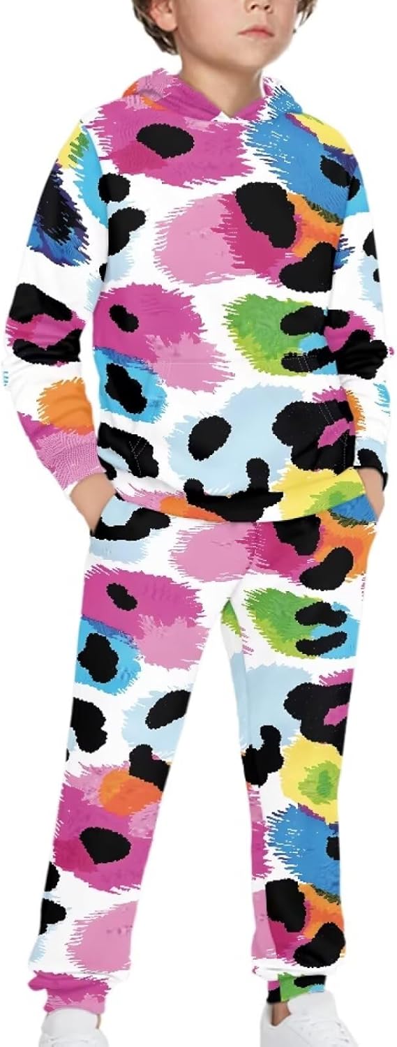 Sweatsuit Outfits for Girls Long Sleeve Hoodie Sweatshirt and Sweatpant for Kids 2 Piece Fall Winter Outfits
