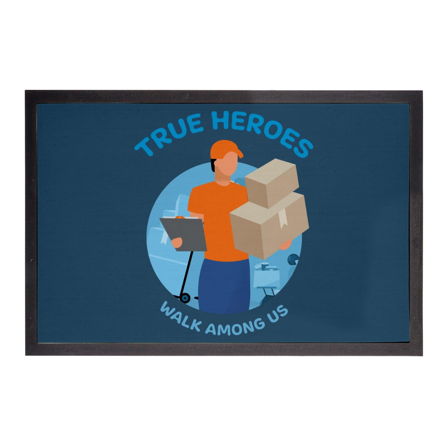 Paillasson bleu 60x40cm True Heroes idéal pour l'entrée des appartements