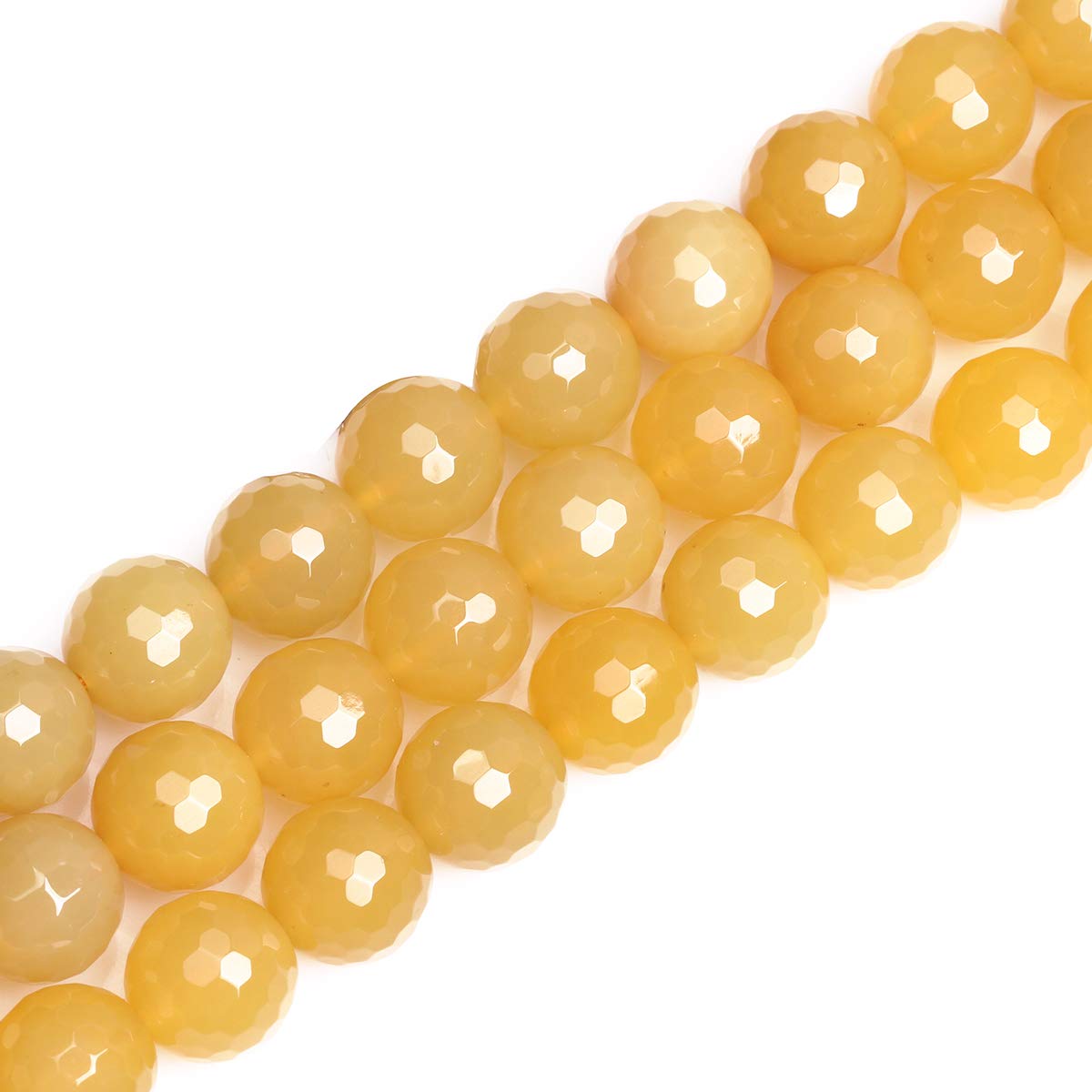 Amazon.com: GEM-Inside Yellow Agate Gemstone Loose Beads Natural Energy  Power Beads for Jewelry Making Round 14mm Faceted 15" : Arts, Crafts &  Sewing