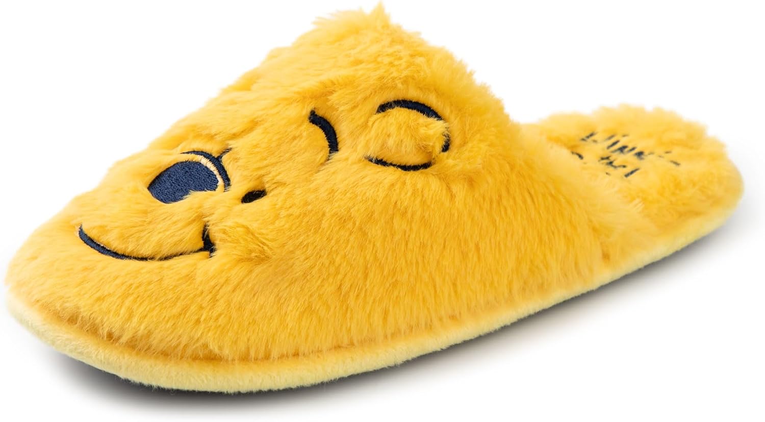 Disney Winnie the Pooh Womens Slippers | Ladies Teddy Bear Indoor Fur Mules in Yellow | Embroidered Slip On House Shoes - Image 6