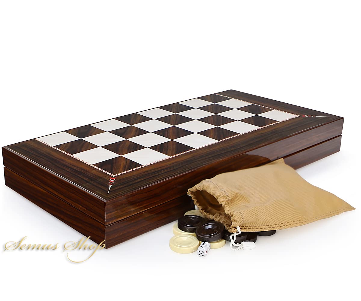 Eleganz Premium Backgammon XXL Tavla – Premium Gesellschaftsspiel, handpoliertes Spielbrett mit Hochglanz & Magnetverschluss, 50x50 cm, inkl. Spielsteine & Würfel – Orientalische Eleganz