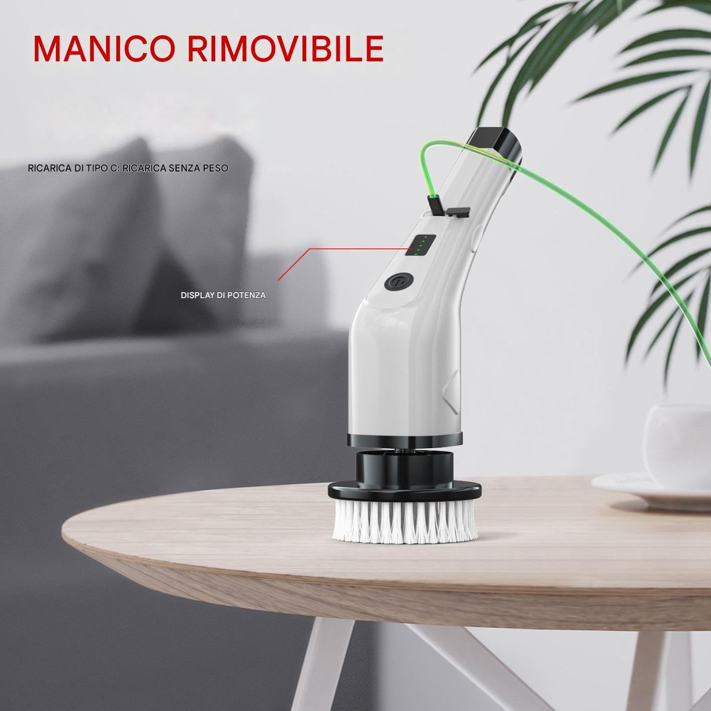 Cepillo De Limpieza Eléctrico Herramienta Con Batería Duradera Giratoria | Cepillo Eléctrico Recargable para Azulejos Ducha Bañeras Lavabos Juntas de Lechada Puertas de Cocina