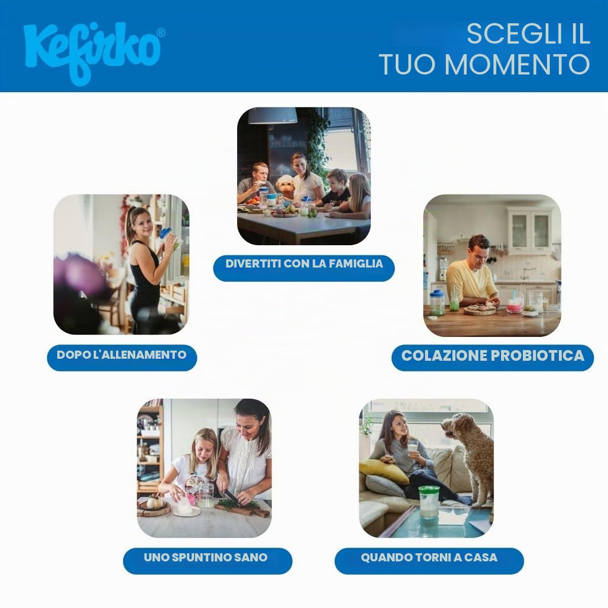 Kefirko Kefir Maker 848ml Set per La Preparazione del Kefir in Casa – Verde