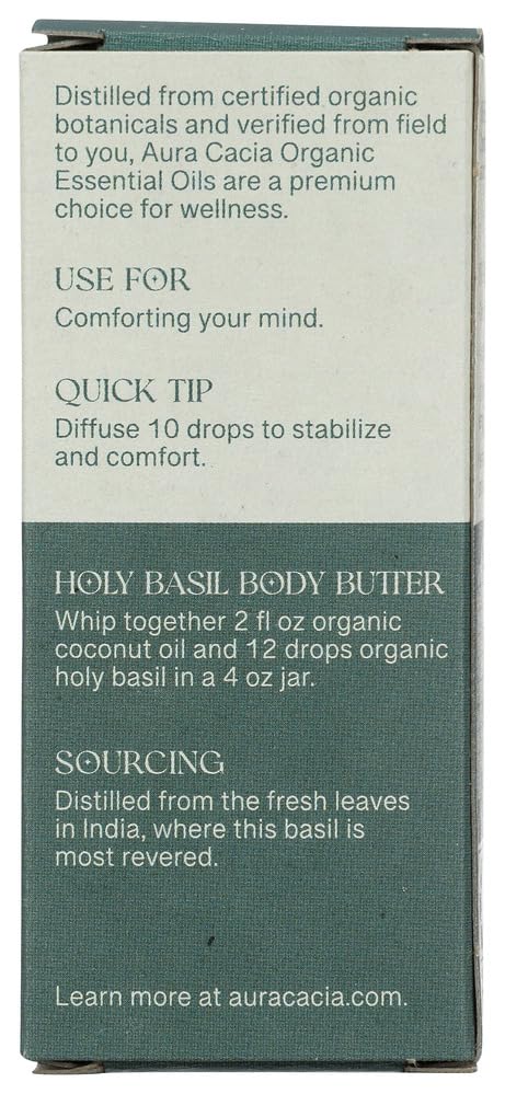 Aceite Esencial Orgánico de Albahaca Santa Aura Cacia 0.25 Fl Oz miniatura 3