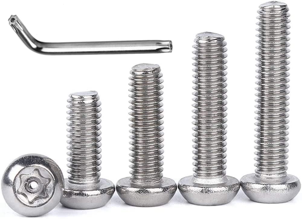 Stainless Steel Button Head Torx Machine Screws M6/M8/M10 -Sheet Metal Screws Security Silver Anti-Theft Tamper Proof. (M10*40mm * 10pcs)