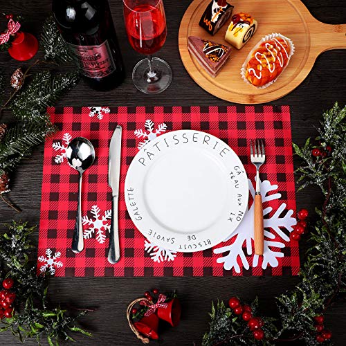 Napperon en papier de Noël flocon de neige pour repas de famille et grand buffet - 4