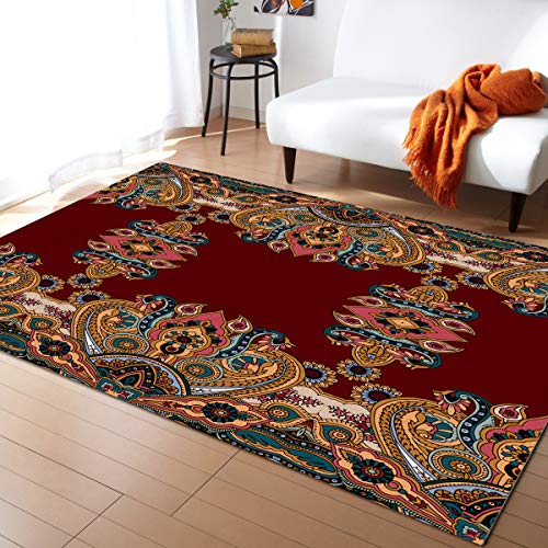 Rugs For Living Room, Colorful Batik Cloth Area Rug 2X3Ft, Non-Slip Comfy Carpet For Bedroom Decor, Area Rugs For Cute Room Decor, Washable Rug Room Decor Aesthetic #TOP18