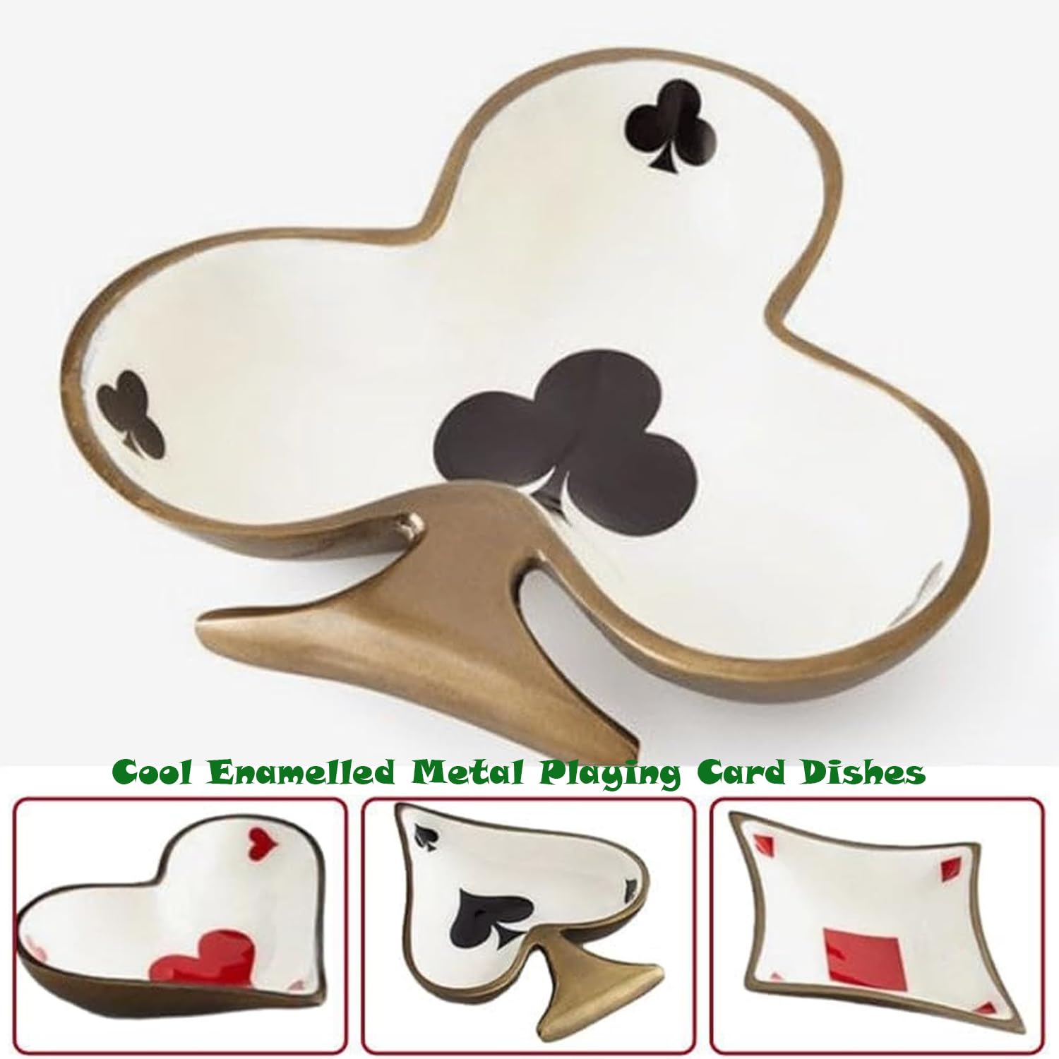 Cool Enamelled Metal Playing Card Dishes,Playing Card Bowls